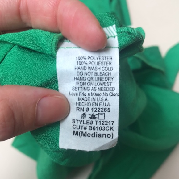 NWT color swatch short sleeve green front tie sleeveless top - Picture 8 of 11